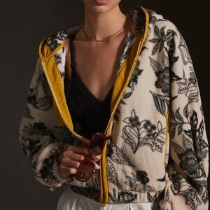 Daily Practice by Anthropologie Fleece Jacket Womens Size XL Black and Cream